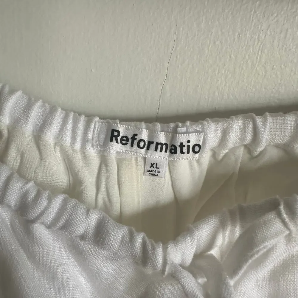 Reformation Jaida Linen Set White Size 12 NWT